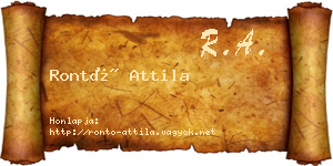 Rontó Attila névjegykártya
